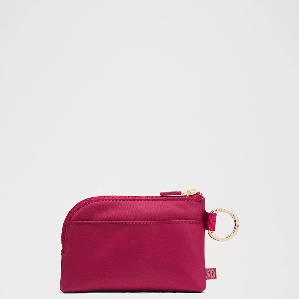 Lululemon Wallet Berry Rumble Jeweled Magenta Clippable Card Holder Pouch - Picture 3 of 4